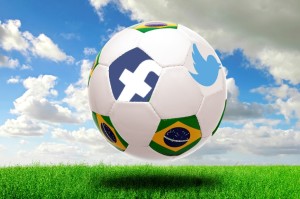 2014 World Cup soccer ball with social media logos