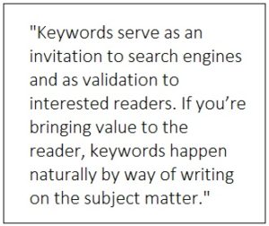 Quote describing the importance of writing for people first when creating quality content